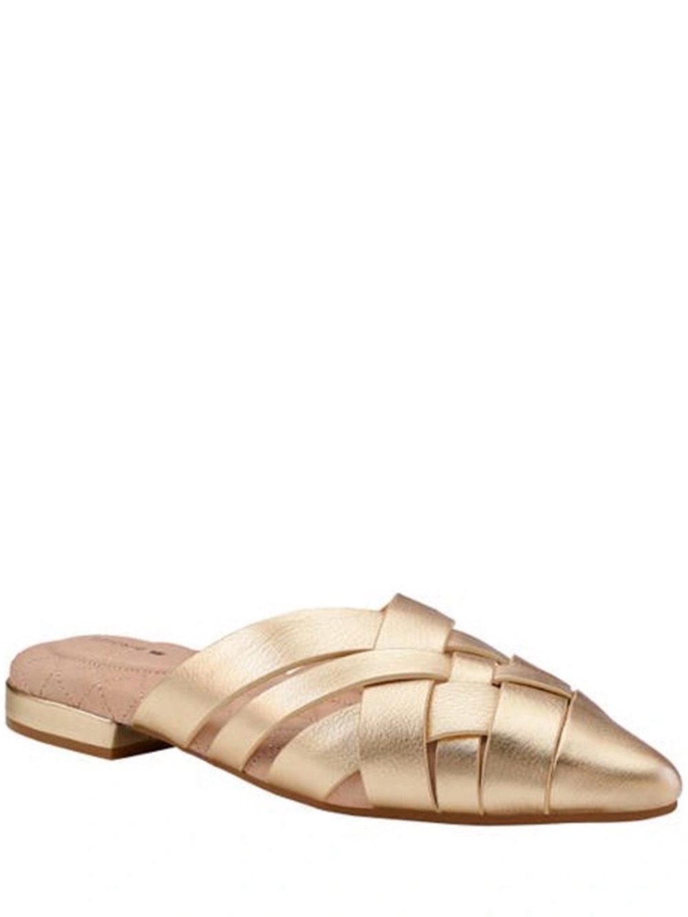 NWOB Birdies Dove Woven Pointed Toe Mules in Gold Size 8